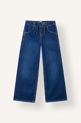 Girl Elastic Waist Wide Leg Jeans
