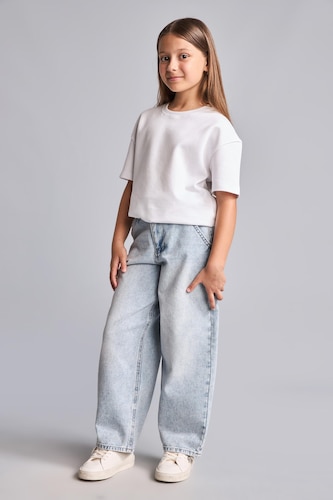 Young Girls - Teen Girls Light Blue Baggy Fit Jeans