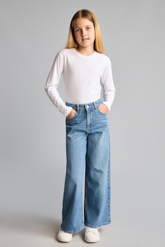 Kız Çocuk - Genç Kız Açık Mavi 90's Wide Leg Jean Pantolon Kız Çocuk