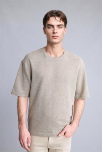 MAN Khaki Boxy Fit Short Sleeve T-Shirt