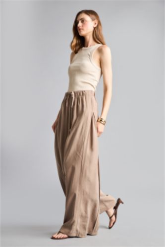 WOMAN Vison High Waist Wide Leg Trousers