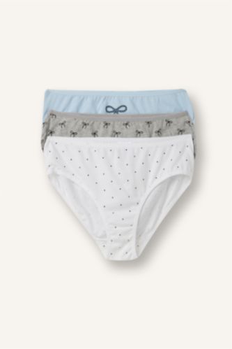 Young Girls - Teen Girls Light Blue Girl 3 piece Printed Slip Panty