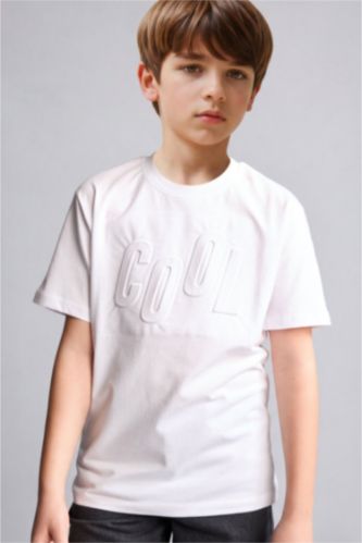 Boys & Teens White Short Sleeve T-Shirt