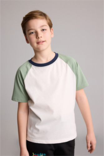 Young Boys - Teen Boys Light Green New Regular Fit Short Sleeve T-Shirt
