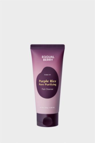 Woman Dark Purple Eqqualberry Purple Rice Pore Purifying Pack Anti-Pore and Purifying Purple Rice Cleanser 130g