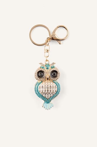 Porte-clés hibou avec pierres pour femme