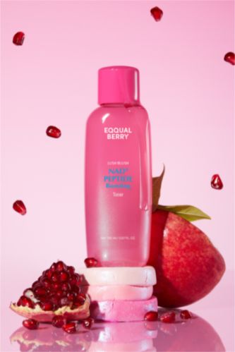 Woman Pink Eqqualberry NAD+ Peptide Boosting Toner Revitalizing and Elasticity Protecting Toner