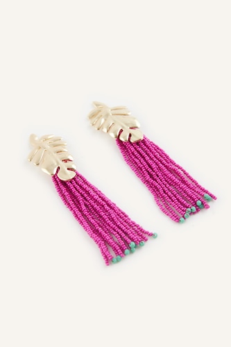 Woman Beaded Dangle Earrings