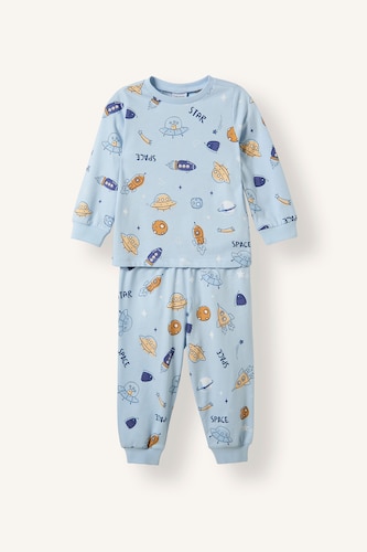 Baby Boys Light Blue 2 piece Regular Fit Knitted Pyjamas