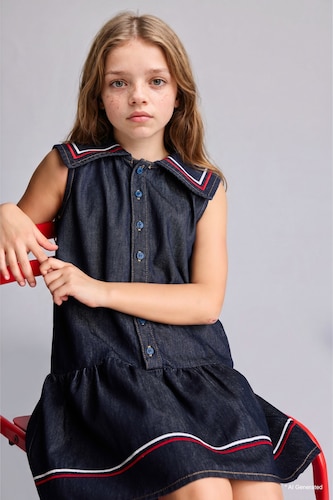 Girl Navy Denim Dress