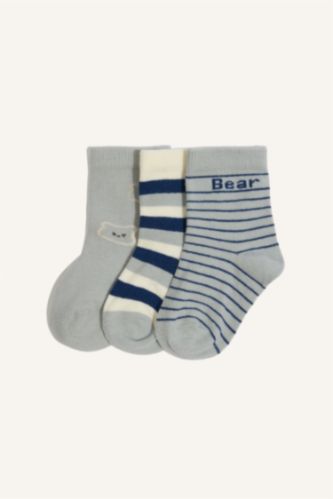 BABY BOY MIXED شرابات قصيرة اولادي قطن مطبوع - 3 قطع