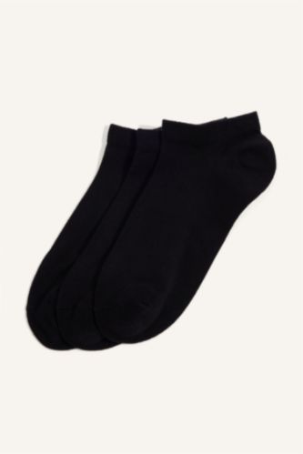 Kadın Siyah Bambu 3'Lü Patik Çorap