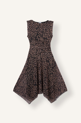 Women Brown Tulle Midi Dress