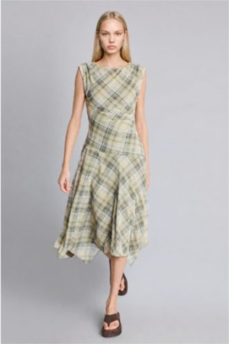 Women Ecru Tulle Midi Dress