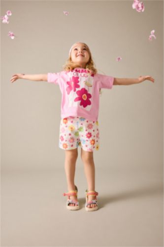 Baby Girls Light Pink Baby Girl 2 piece Regular Fit Crew Neck Flower Set