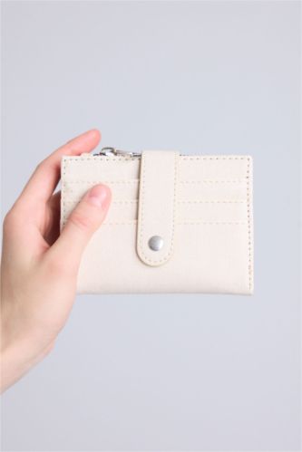 Kadın Bej Suni Deri Cüzdan