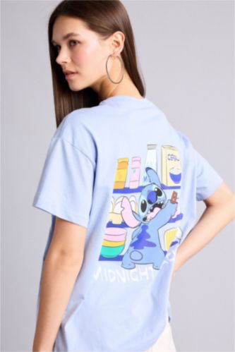 Women Light Blue Oversize Fit Short Sleeve T-Shirt