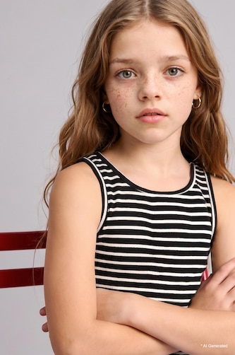 Girl Printed Ribana Tank Top