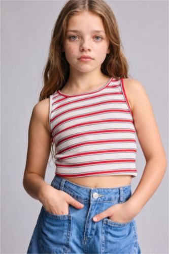 FILLES Rouge Débardeur rayé pour fille