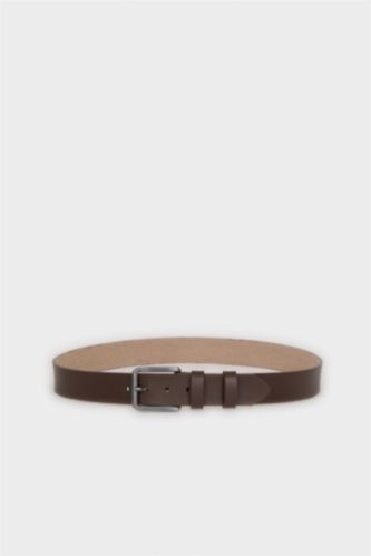 Erkek Kahve Erkek Dikdörtgen Toka Suni Deri Jean Kemeri