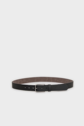 Man Rectangular Hair Clip Faux Leather Denim Belt