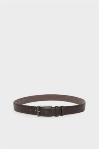 Erkek Kahve Erkek Dikdörtgen Toka Suni Deri Jean Kemeri