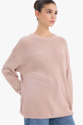 Regular Fit Bisiklet Yaka Selanik Kumaş Triko Kazak