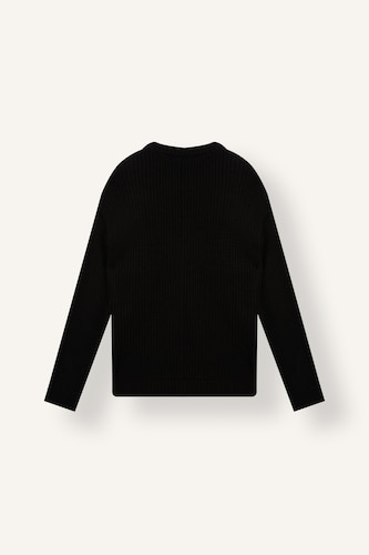 Pull noir à col rond Coupe régulière