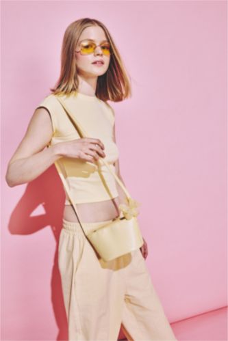 Women Light Yellow Crossbody Bag