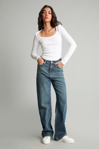 WOMAN Blue High Waist Trousers