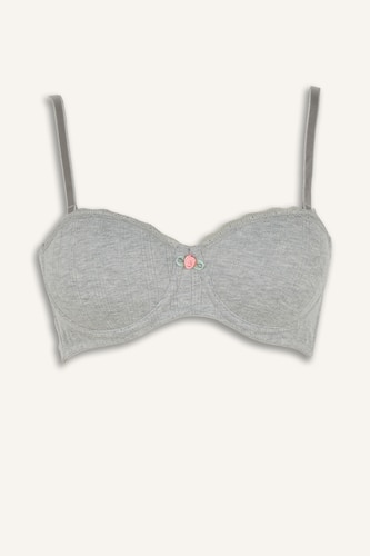 Women Grey Melange Bra