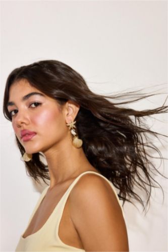 Women Altın Woman Sea Themed Earrings