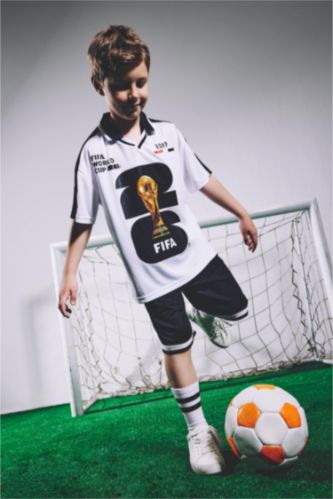 BOYS & TEENS White Boy FIFA World Cup New Regular Fit Mesh Jersey Fabric T-Shirt