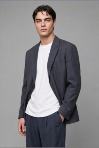 Men NAVY Oversize Fit Sensual Blazer
