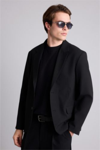Erkek Siyah Regular Fit Blazer Ceket