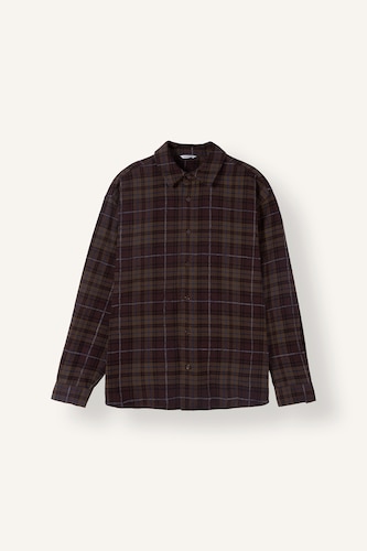 MAN Purple Oversize Fit Flanel Long Sleeve Shirt