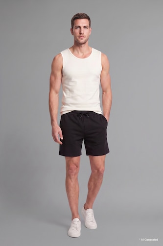 Erkek Ekru %100 Pamuk Regular Fit Atlet
