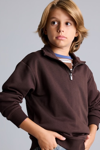 Young Boys - Teen Boys Brown High Neck Sweatshirt