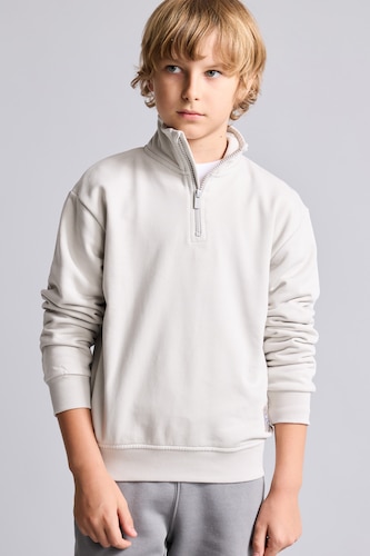 Young Boys - Teen Boys Light Grey High Neck Sweatshirt