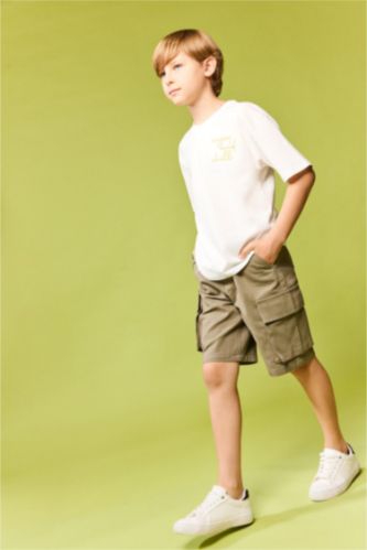 Boys & Teens Light Khaki Boy Elastic Band Shorts
