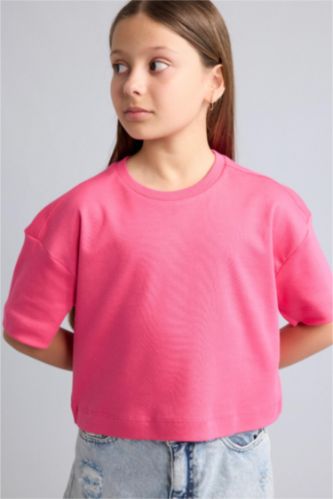 Young Girls - Teen Girls Fushsia Short Sleeve T-Shirt