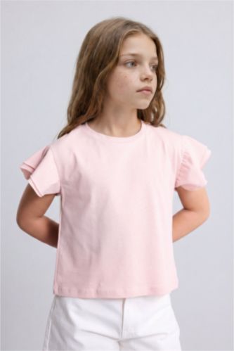 Girls & Teens Dark Pink Regular Fit Short Sleeve T-Shirt