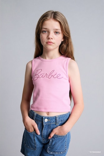 Débardeur Barbie à col rond pour fille