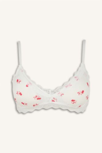 Kadın Açık Pembe Dantel Detaylı Çıkarılabilir Kap Pedli Bralet