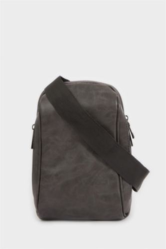 Erkek Gri Erkek Suni Deri Çapraz Çanta
