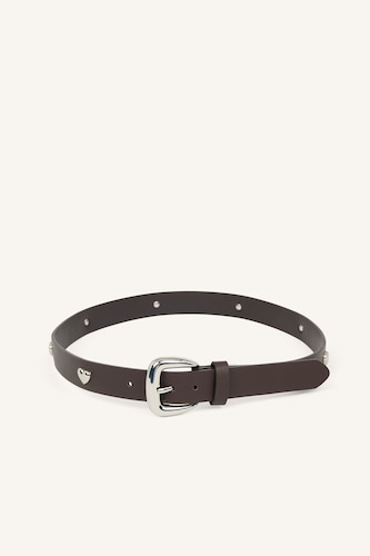 Women Brown Woman Rectangle Clasp Faux Leather Jean Belt