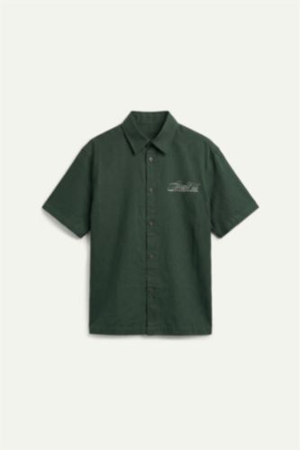 Men Khaki Boxy Fit Cotton Short Sleeve Shirt
