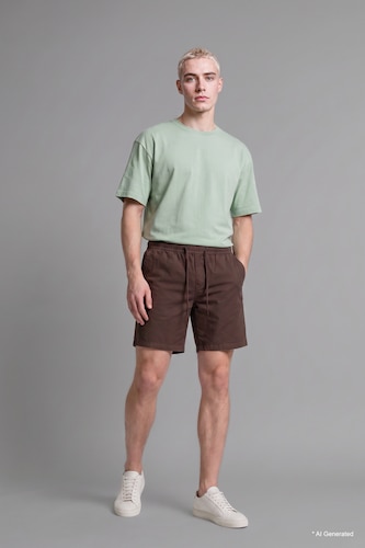 Men Brown Baggy Fit Shorts