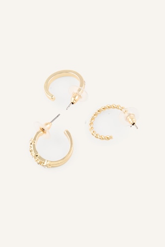 Woman 6-Pack Gold Hoop Earrings