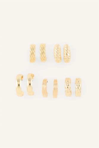 Women Altın 5 Piece Earring